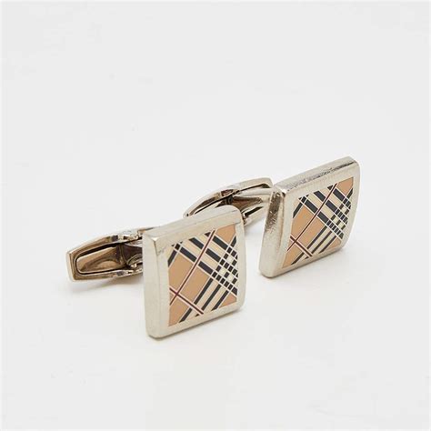 burberry cufflinks black eith silver check|Burberry tie on clearance.